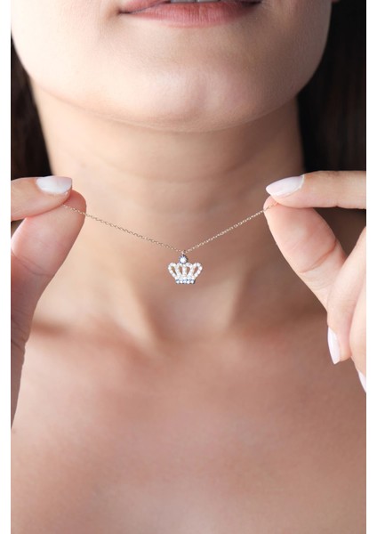 Asil 14 Ayar Taşlı Kral Tacı altın Kolye KLY3951 indirimleri