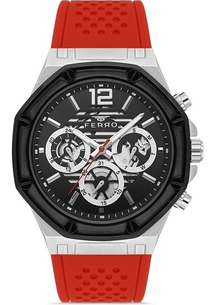 Kırmızı Silikon Kordon Erkek Kol Saati LFM31398A-J8