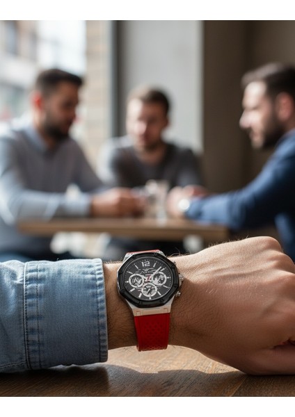 Kırmızı Silikon Kordon Erkek Kol Saati LFM31398A-J8 fırsatları