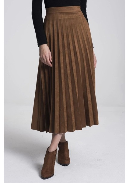 Piliseli Süet Tam Boy Etek fiyatları