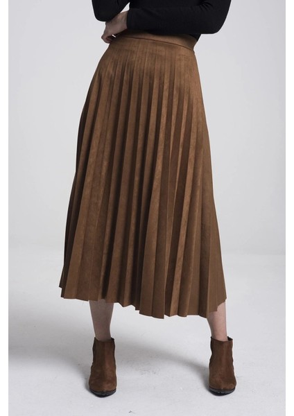 Piliseli Süet Tam Boy Etek modelleri