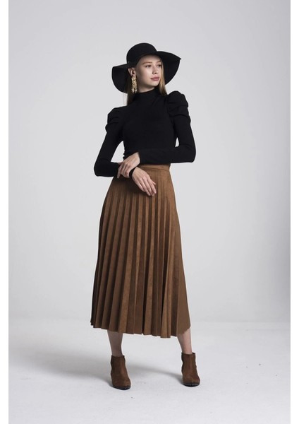 Piliseli Süet Tam Boy Etek fırsatları