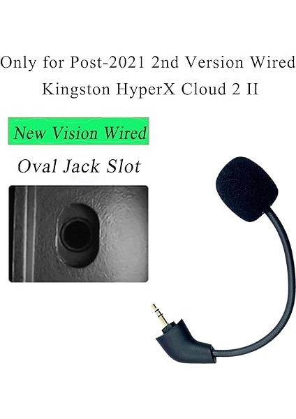 Yedek Mikrofon 3,5 mm Boom POST-2021 2. Versiyon Kablolu Kingston Hyperx Cloud 2 Iı Cloud Core Cloud Pro Cloud x Oyun Kulaklıkları Gürültü Önleme Mikrofonu Ps5 Switch Mac Pc Için modelleri