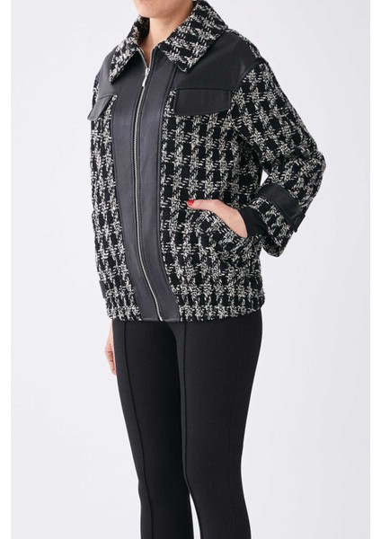 Deri Detaylı Kadın Mont Standart Renk K1917523_089