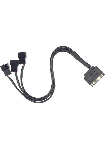 Plus PX-4597 Psu Sata Power To Fan Çevirici 3 Port Y Pin Pwm Çoklayıcı Splitter Fan Kablosu