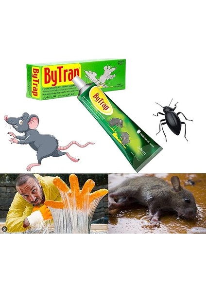 Bytrab Fare Haşere Böcek Tuzağı Kapanı Yakalama Yapışkanı Tüpü Zehirsiz 75 ml