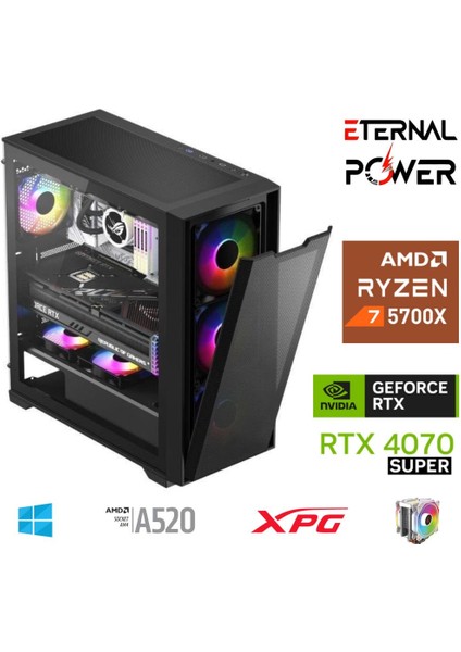 E.power Ryzen 7 5700X 32G Ddr4 1tb M.2 RTX4070 Super A520 M750W
