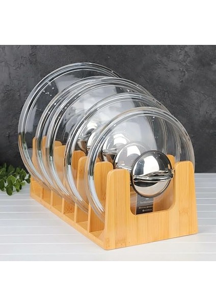 Home 6 Bölmeli Bambu Tabaklık ve Tencere Kapağı Düzenleyici – Doğal Ahşap, Şık ve Dayanıklı Mutfak Organizeri, Tava,tabak ve Kapaklar Için Çok Amaçlı Düzenleyici modelleri