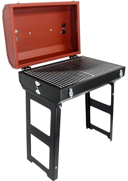 Cookout Katlanır Ayak Kilitli Barbekü Mangal-Kırmızı fiyatları