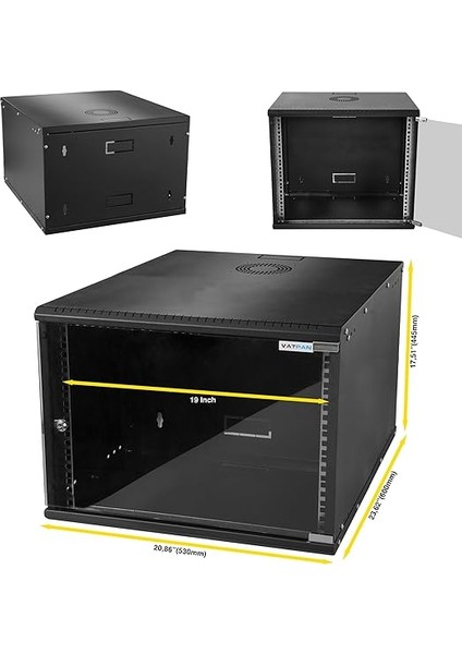 9u Duvar Tipi Soft Serisi Network Server Kabinet, 600MM Derinlik, Server Rack Kabinet Muhafazası, 4mm Temperli Darbelere Karşı Dayanıklı Ön Cam Panel, It Ekipmanları Muhafaza Kabini indirimleri