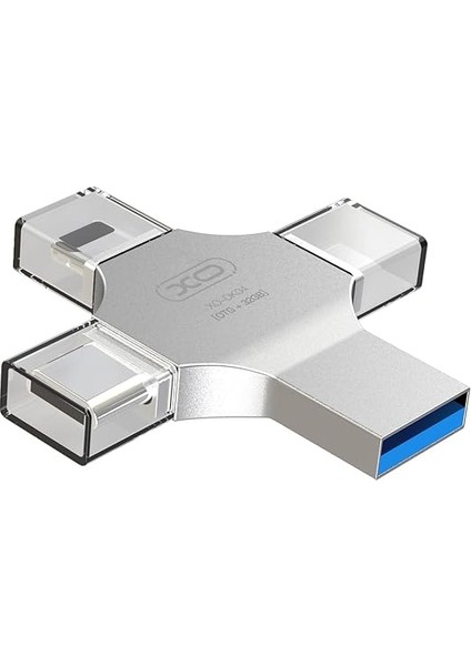 4'ü 1 Arada Otg Flash Bellek, USB 2.0/type-C/lightning/micro Usb, 15-30MB/S Okuma, Çinko Alaşım, Su Geçirmez, Tablet, Telefon, Pc Ile Uyumlu (64, Gb) fiyatları