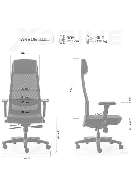 Tarsus Business Çalışma Koltuğu Kumaş Siyah fiyatları