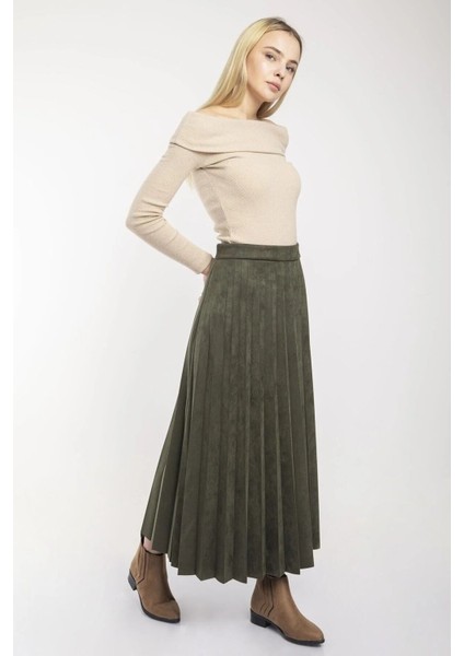 Piliseli Süet Tam Boy Etek fiyatları