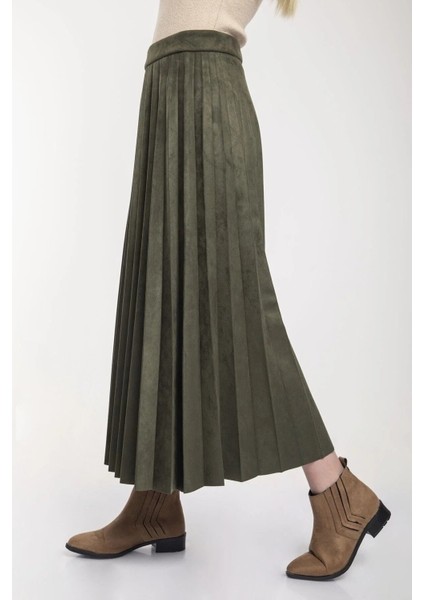 Piliseli Süet Tam Boy Etek modelleri