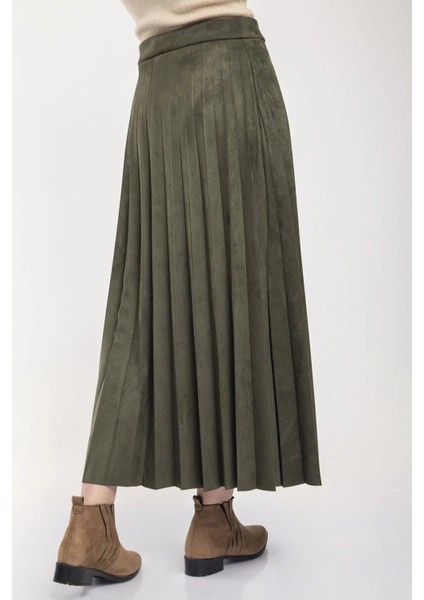 Piliseli Süet Tam Boy Etek fırsatları