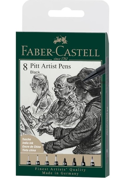 Pitt Artist Pen Çizim Kalemi 8'li, C 199