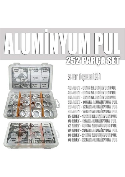 Parça Aluminyum Pul Seti - Karter Tapa Pulu