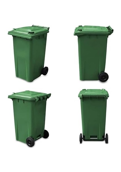 Plastik Çöp Konteyneri 240 Litre Konteyner - A+ Isıya Karşı Dayanıklı Malzeme - Yeşil