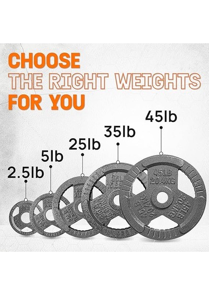 Olimpik Ağırlık Plakaları/dökme Demir Ağırlık Plakaları, Halter Egzersizleri Için Uygun, Güç, Esneklik Eğitimi (Tek, Çift ve Set) fırsatları