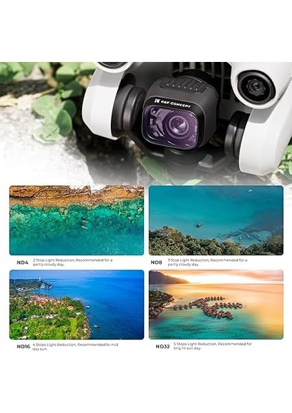 Concept Mini 3, Mini 3 Pro Nd Filtre, 6 Adet Nd4, Nd8, ND16, ND32, ND64, ND1000 Filtre Djı Mini 3 Pro, Mini 3 ile Uyumlu (Aksesuar: 1 x Iniş Iskeleti) (Plastik Versiyon) fırsatları