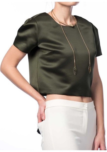 Kısa Kollu Bluz Haki K1513108_023 fırsatları