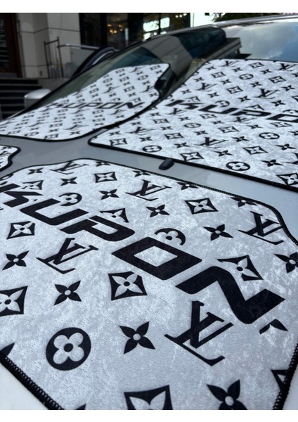 Lüx Oto Halı Paspas Desenli Yıkanabilir Universal (Her Araca Uyumlu)(Kupon Lv Beyaz)