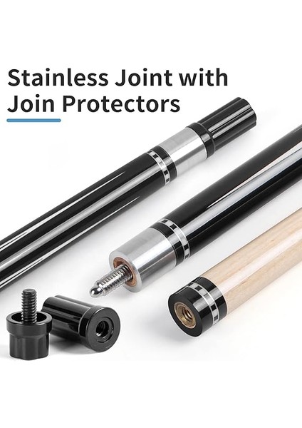 Karbon Fiber Bilardo Istakası Uzantılı, 142 cm Profesyonel Sopa Seti, Aksesuarlar (Siyah Istaka Kılıfı, Eldivenler ve Tebeşirler) fırsatları