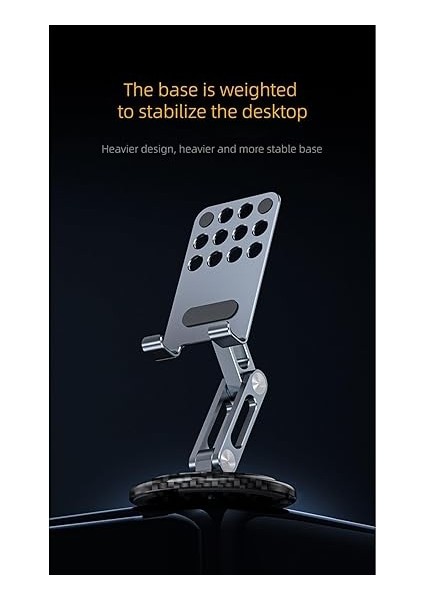 Profesyonel Tok Alüminyum Stand Karbon Desenli Business Model A Sınıfı Malzeme Döner Tablet Telefon Standı Masaüstü Stand Katlanabilir Cep Telefon Tutucu JR-H101 - Titanium indirimleri