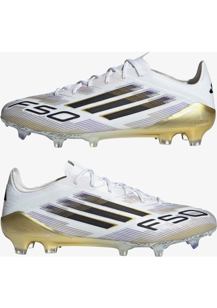 F50 Elite Erkek Beyaz Çim Saha Kramponu.-