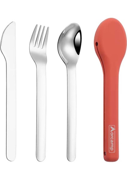 Kamp Çatal&kaşık&bıçak Seti - Seyahat Seti - Orcamp - Turuncu (OUT-1970)