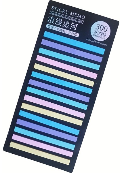 Post-It Sticky Notes Şeffaf Renkli Yapışkan Postit Not Kağıdı Etiketi Kısa Şeritler (Renk 7)