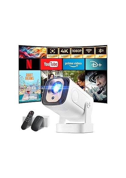 Sinoy Smart Projector, 1080P, 200 AINSI Lumen, Android 11, WiFi 6, 4K Destekli fiyatları