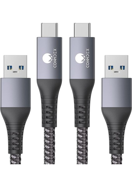 Android Auto USB Kablosu [yükseltme, 3 Ft, 2'li Paket] 10 Gbps USB 3.1 Gen 2 USB A'dan USB C'ye Veri Aktarımı Tip C Kablosu, iPhone 15 Pro Max Samsung Galaxy S23 S22 SSD Için 3A Hızlı Şarj