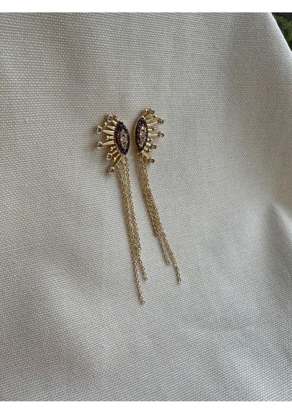 Zincir Sallantılı Taşlı Göz Küpe fiyatları