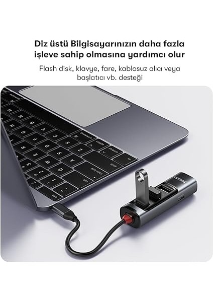 5in1 3 Adet USB 3.0/1 Adet 100W Type-C ve 1 Adet 4K 30Hz HDMI Çıkışlı Hub Dönüştürücü modelleri