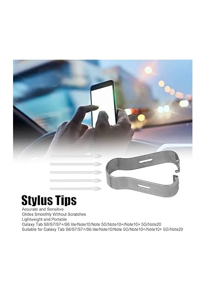 Tab S6/s7/s7+/s6 LITE/NOTE10/NOTE 5G/NOTE10+/NOTE10+5G/NOTE20 Için 5 Adet Yedek Dokunmatik Ipuçları S Kalem Uçları, Sökme Cımbız ile (Beyaz) fiyatları