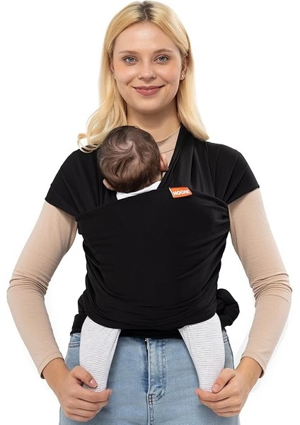 Wrap Sling - Esnek Bebek Taşıma Şalı - Yenidoğan Bebeklerin Ihtiyacı Olan Ten Teması ve M Pozisyonu Için Ideal (Siyah) fırsatları