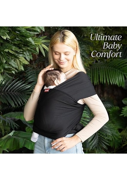 Wrap Sling - Esnek Bebek Taşıma Şalı - Yenidoğan Bebeklerin Ihtiyacı Olan Ten Teması ve M Pozisyonu Için Ideal (Siyah) indirimleri
