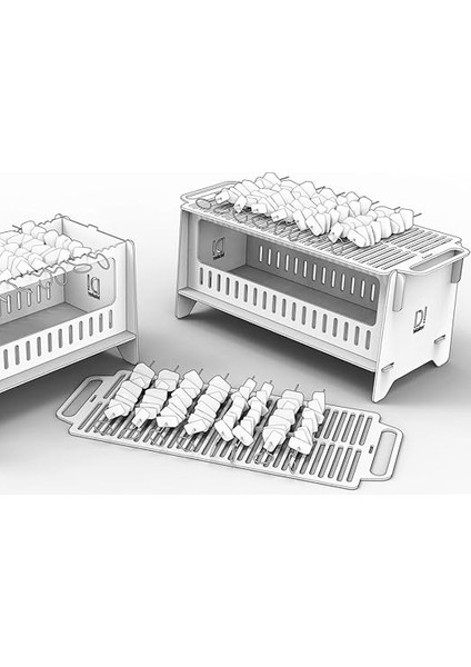 Mini Kamp Mangalı, Masa Üstü, Hafif, Siyah indirimleri