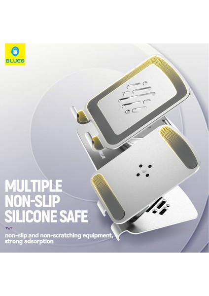 360 Derece Haraketli Yükseklik Ayarlı Rotary Folding Metal Masaüstü Ev Ofis Telefon Tablet Standı Gümüş modelleri