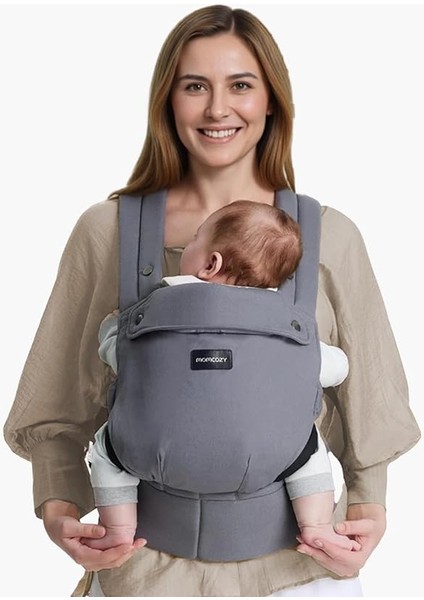 Ergonomik Anne Kanguru | Yenidoğan ve Bebek Taşıma Aparatı | Bel ve Sırt Destekli, Nefes Alabilir Kumaş, Ayarlanabilir Taşıyıcı | 0-36 Ay Için Uygun (Gri)
