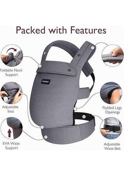 Ergonomik Anne Kanguru | Yenidoğan ve Bebek Taşıma Aparatı | Bel ve Sırt Destekli, Nefes Alabilir Kumaş, Ayarlanabilir Taşıyıcı | 0-36 Ay Için Uygun (Gri) modelleri
