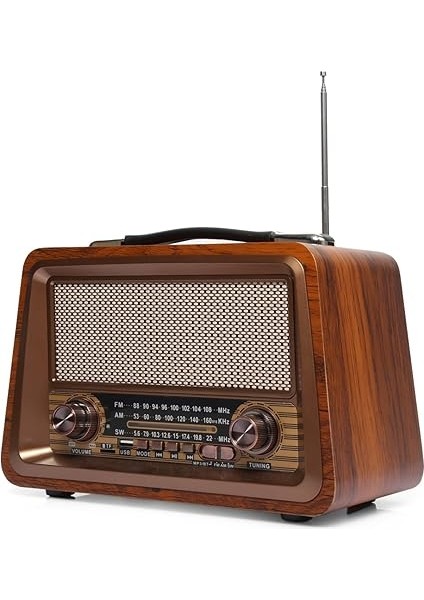 Ahşap Eskitme Görünümlü Bluetooth Hoparlör Mp3 Çalar Müzik Kutusu Nostaljik Radyo fiyatları