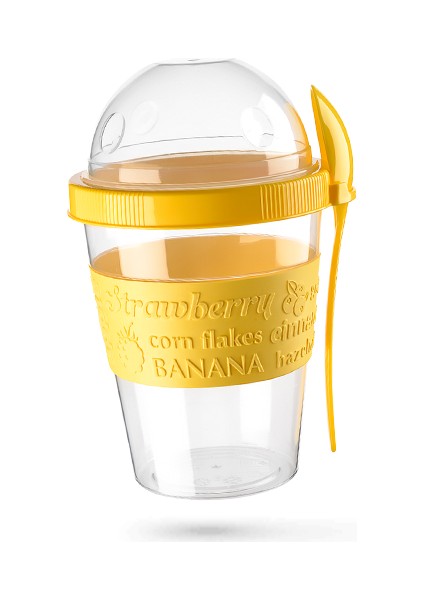 Meyve Hazneli - Kaşıklı Portatif Yoğurt Kabı fırsatları