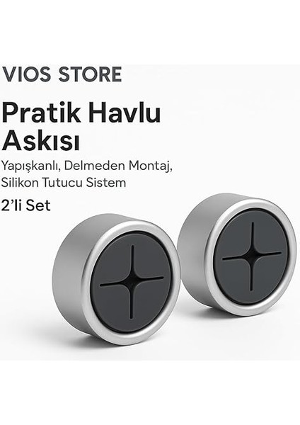 Store Pratik Tak-Çıkar Havlu Askısı - Kendinden Yapışkanlı, Vidalama Gerektirmez, 2’li Set – Mutfak, Banyo, Kapı Arkası Için Uygun fırsatları