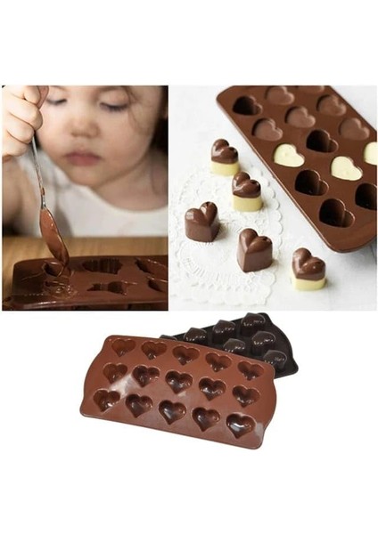 Home Kalp Şekilli Silikon Çikolata Kalıbı,şeker ve Buz Kalıbı,pasta ve Sofra Süslemesi Için Silikon Kolay Çıkarılabilir Kalıp (2 Adet)
