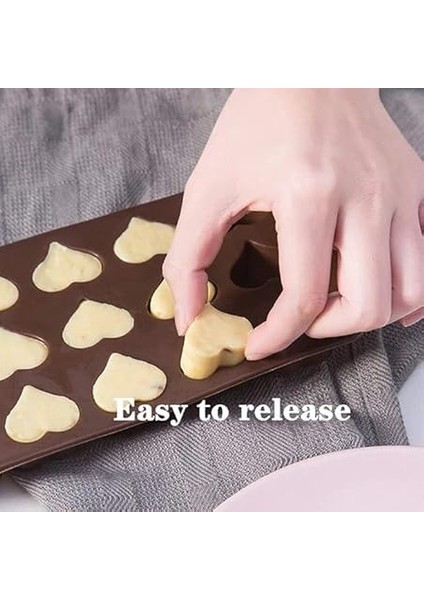 Home Kalp Şekilli Silikon Çikolata Kalıbı,şeker ve Buz Kalıbı,pasta ve Sofra Süslemesi Için Silikon Kolay Çıkarılabilir Kalıp (2 Adet) modelleri