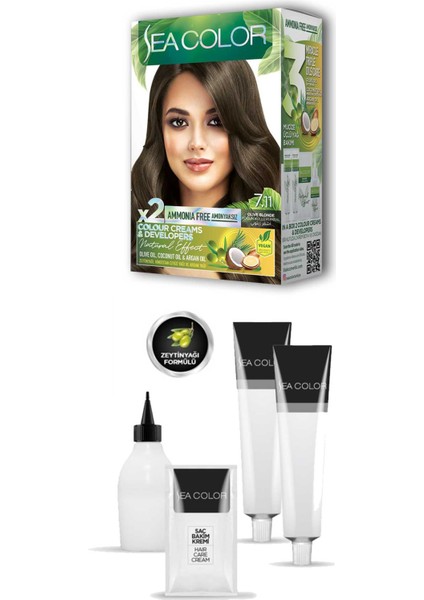 2x2 Tüp Krem Saç Boyası Seti Yoğun Küllü Kumral No:7.11 fiyatları
