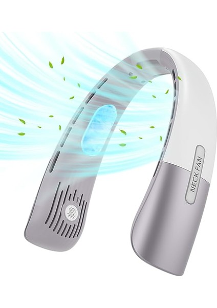 Taşınabilir Boyun Fanı, 5000MAH Eller Serbest Fan, 5 Ayarlanabilir Hızda, USB Şarj Edilebilir Kişisel Fan, Dijital Ekran, Kulaklık Tasarımı, Yapraksız Asılı Boyun Bandı Fan, Kadın Erkek Için -