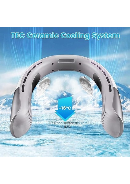 Taşınabilir Boyun Fanı, 5000MAH Eller Serbest Fan, 5 Ayarlanabilir Hızda, USB Şarj Edilebilir Kişisel Fan, Dijital Ekran, Kulaklık Tasarımı, Yapraksız Asılı Boyun Bandı Fan, Kadın Erkek Için - fiyatları